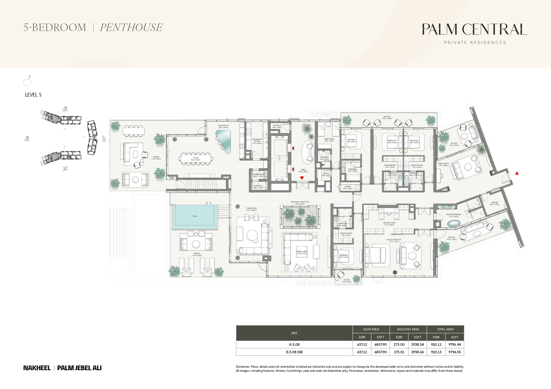 5 Bed floor plan