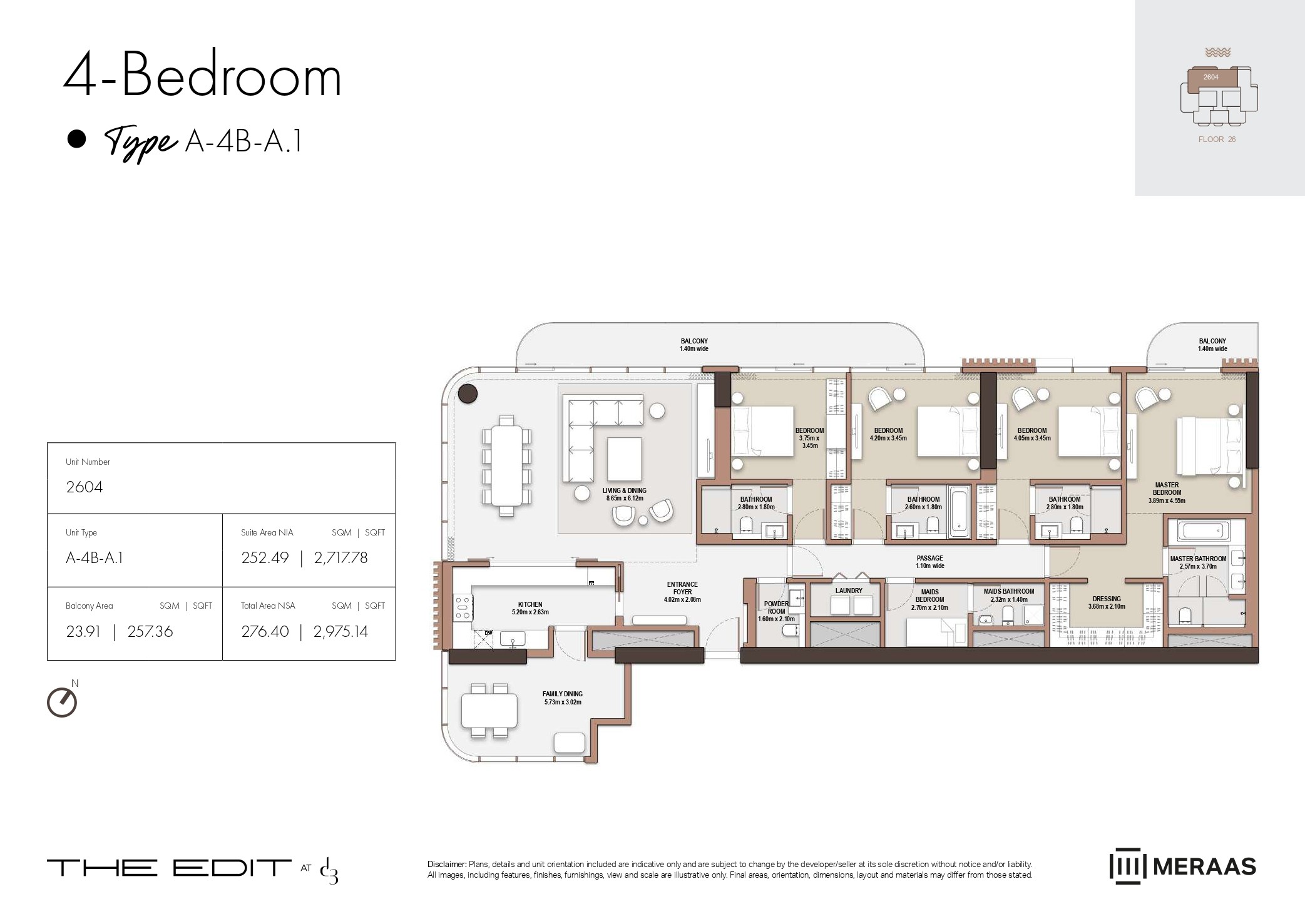 4 Bed floor plan