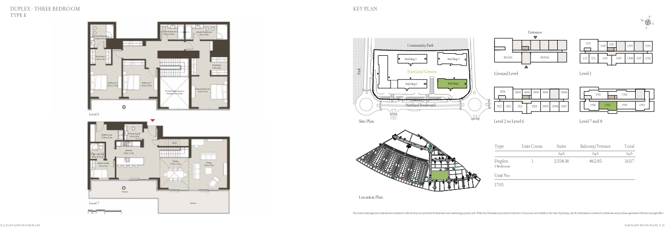 Duplex 3 BR Type E floor plan