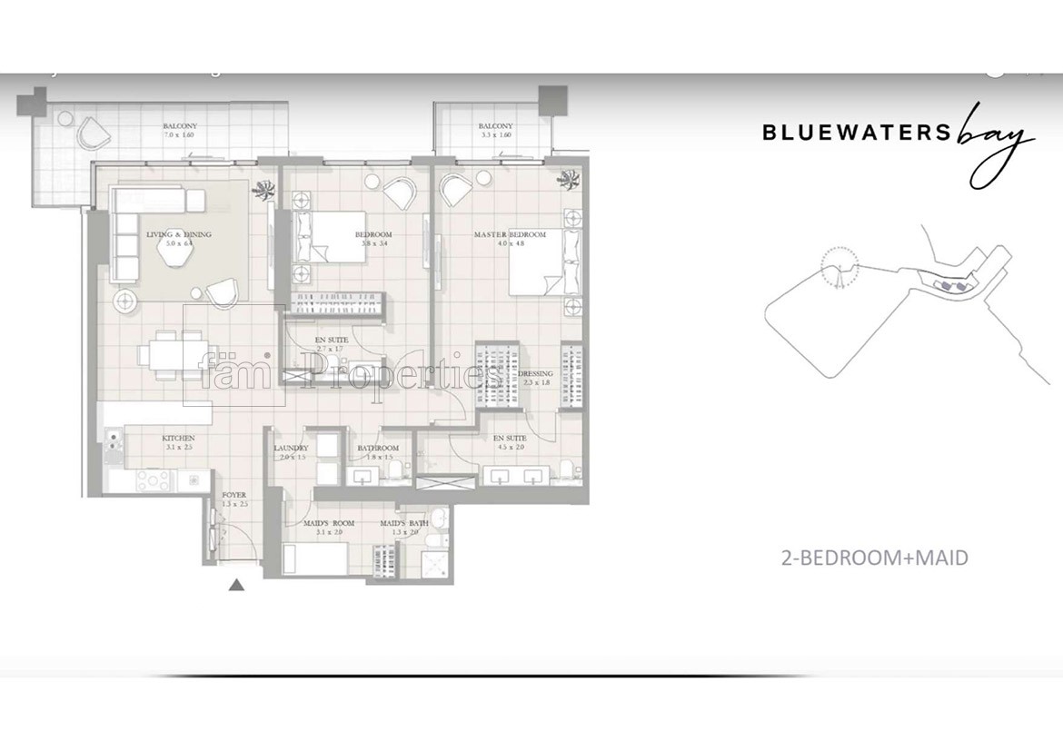 2 Bedroom floor plan