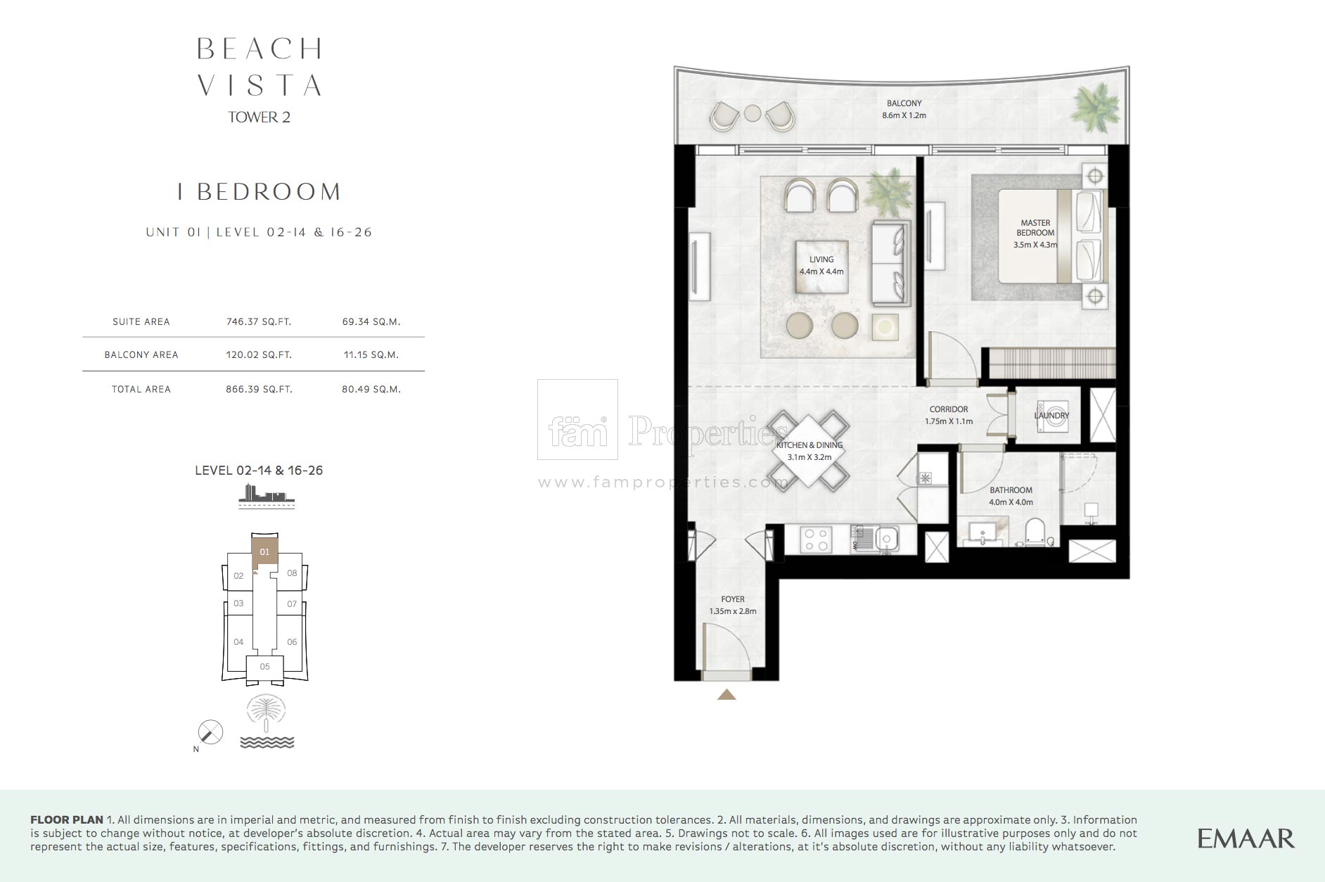 1 Bedroom floor plan