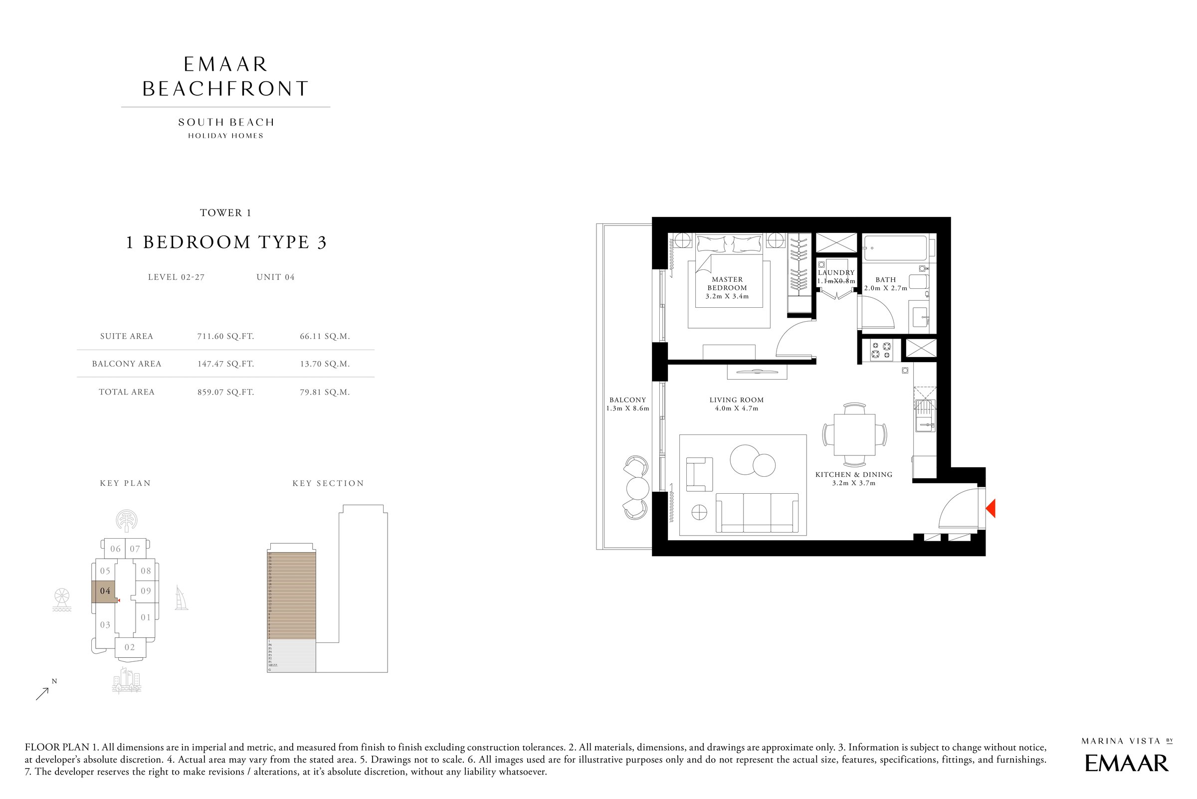 1 Bedroom floor plan