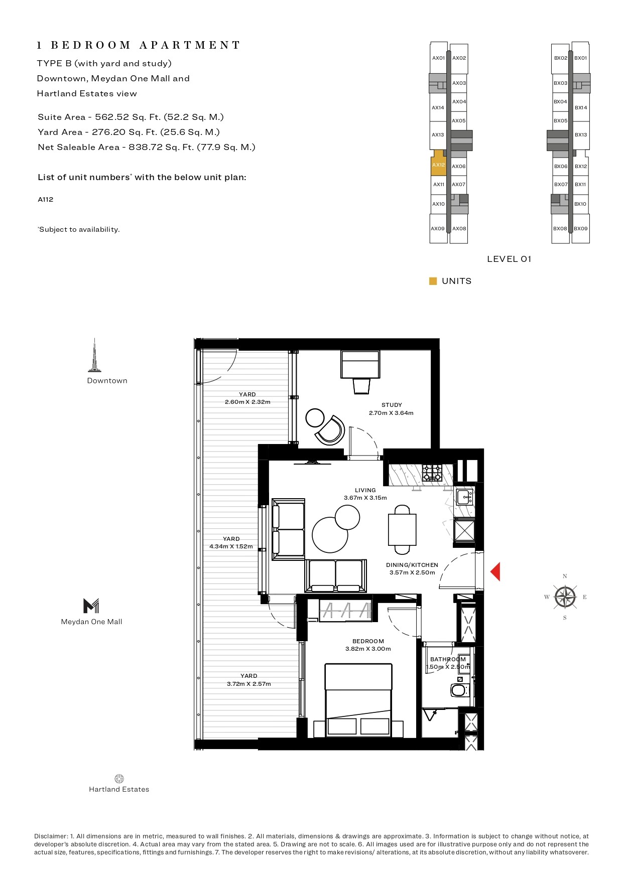 1 Bedroom floor plan