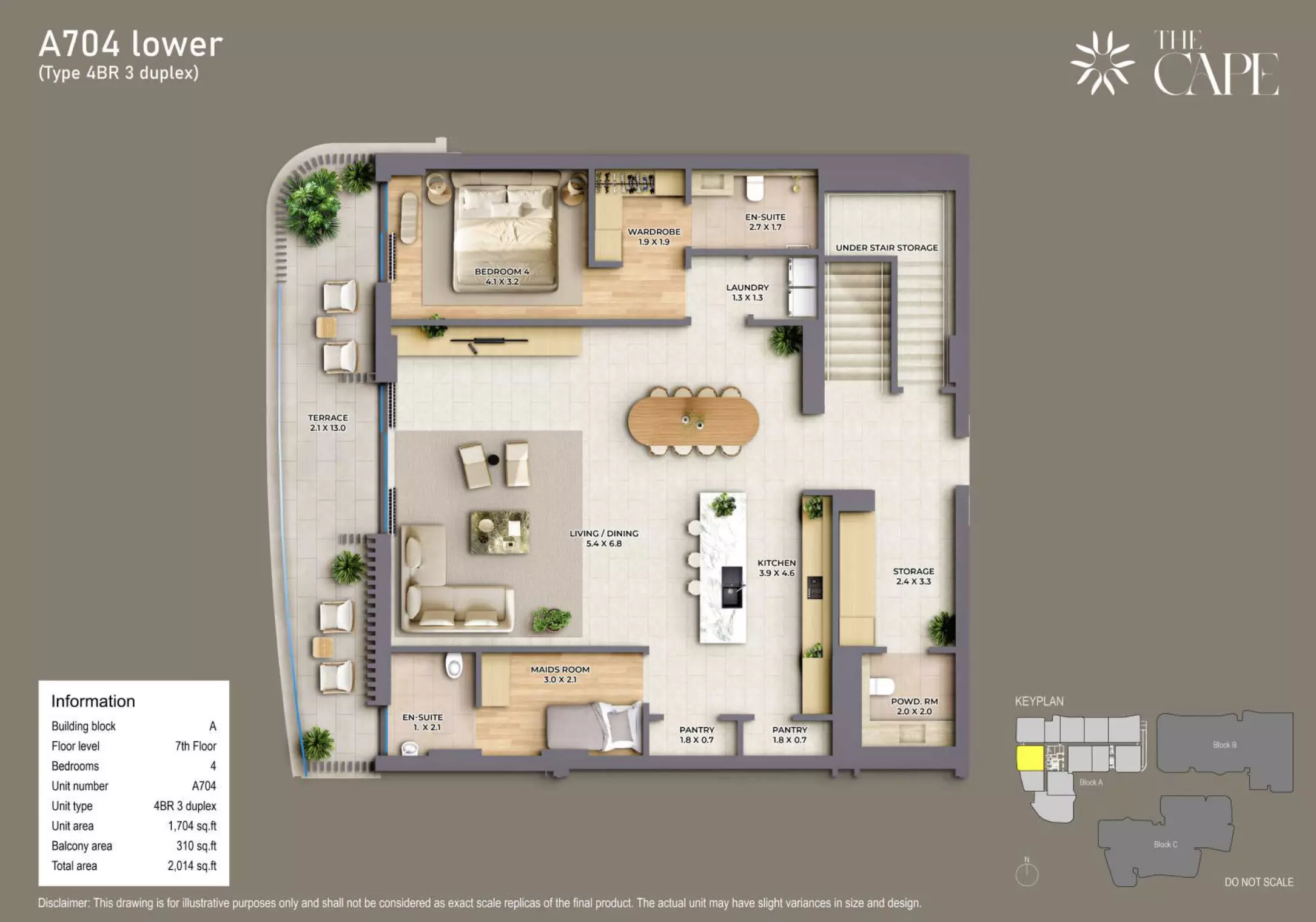 4 Bed floor plan