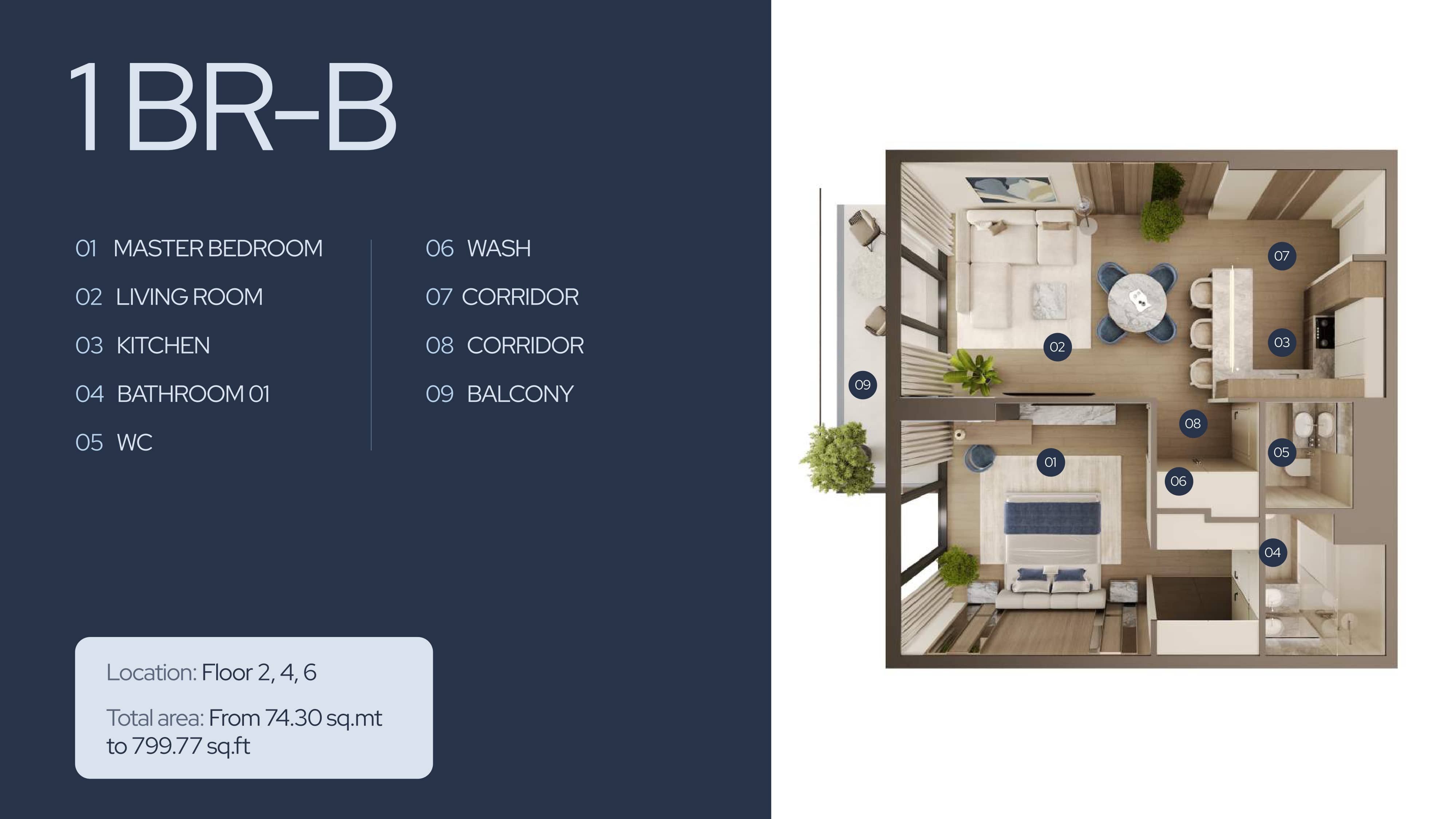 1 Bed floor plan