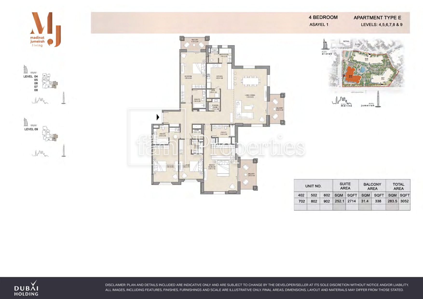 4 Bedroom floor plan