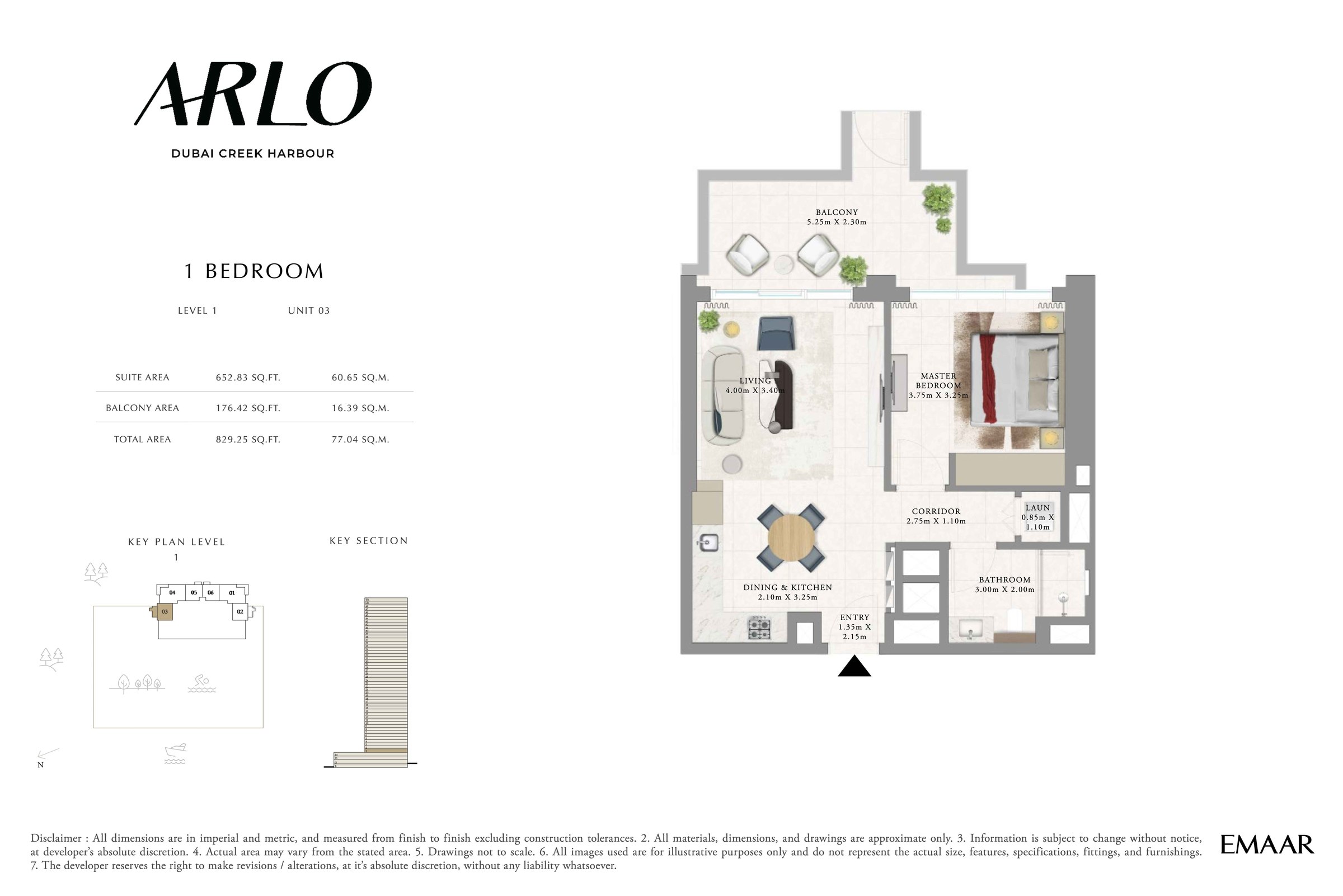 1BR - Lvl 1 - Unit 3 floor plan