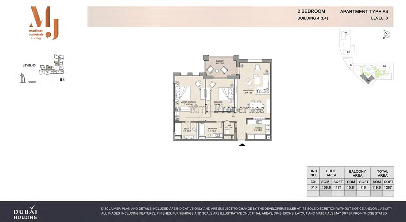 2 Bedroom floor plan