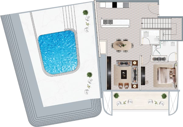 4 Bedroom Duplex (Lower Floor) floor plan