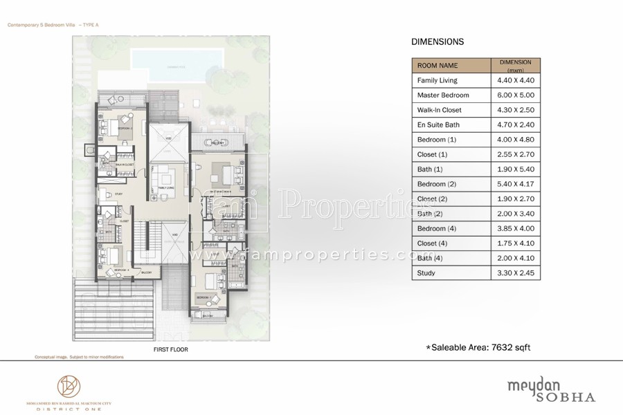5 Bedroom floor plan