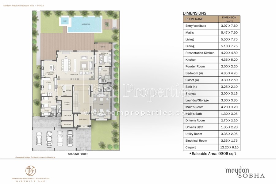 6 Bedroom floor plan