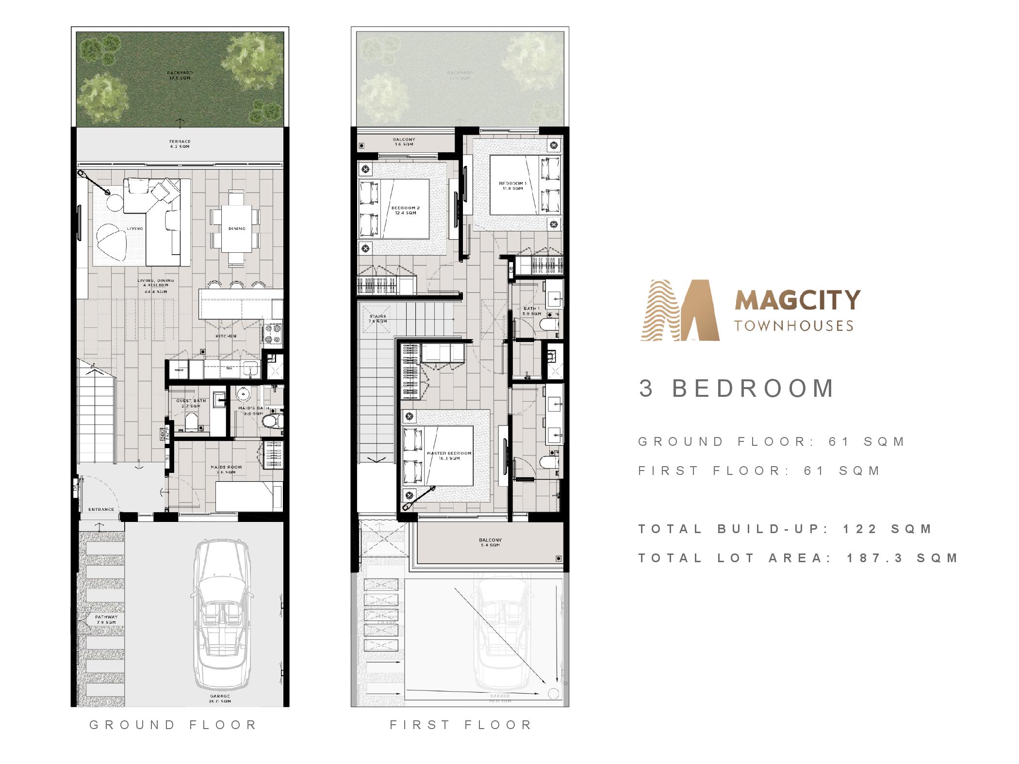 3 Bedroom floor plan