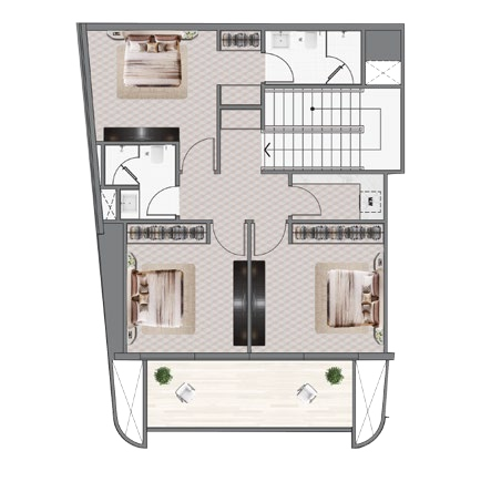 5 Bedroom Duplex (Upper Floor) floor plan