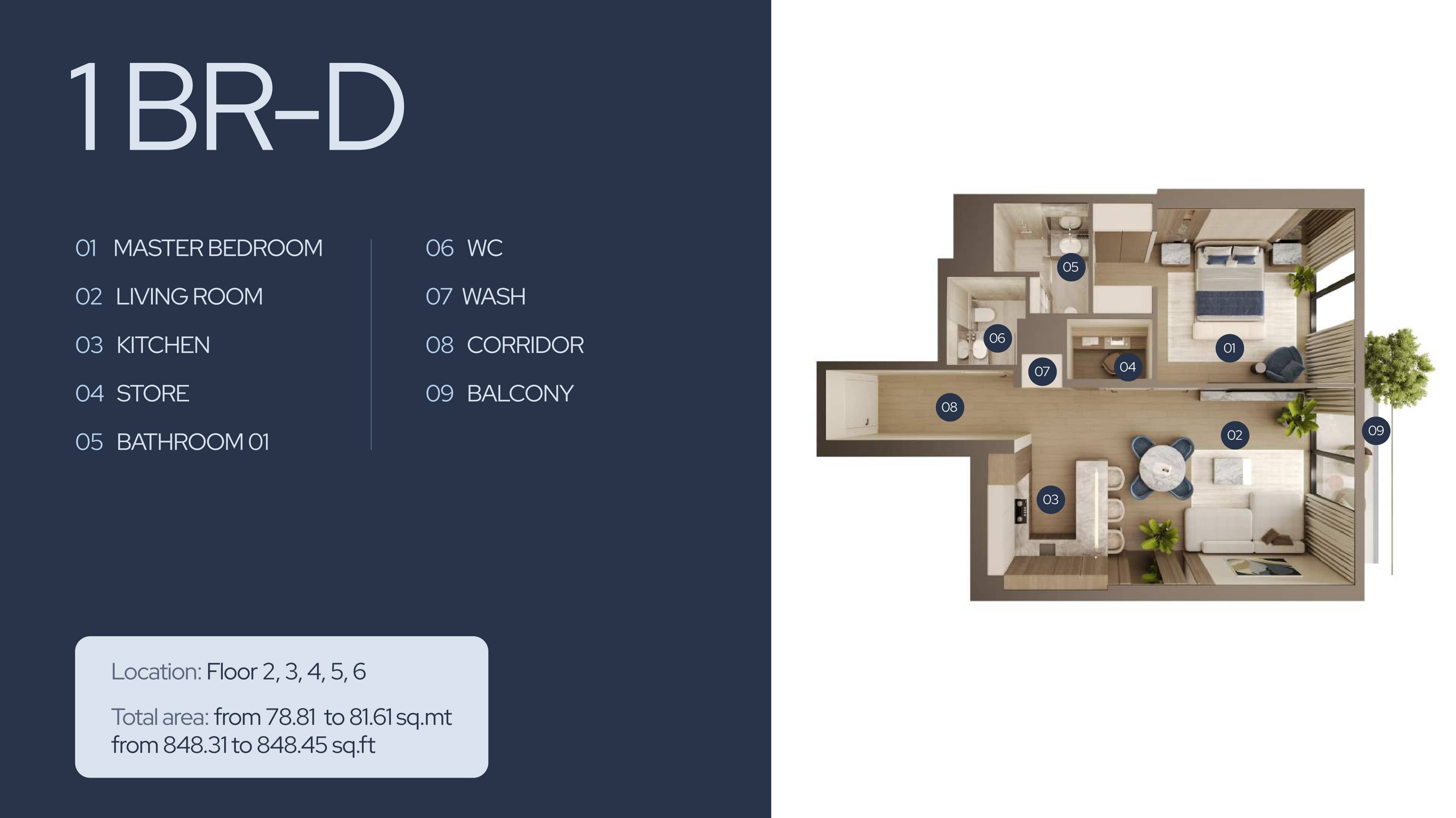 1 Bed floor plan