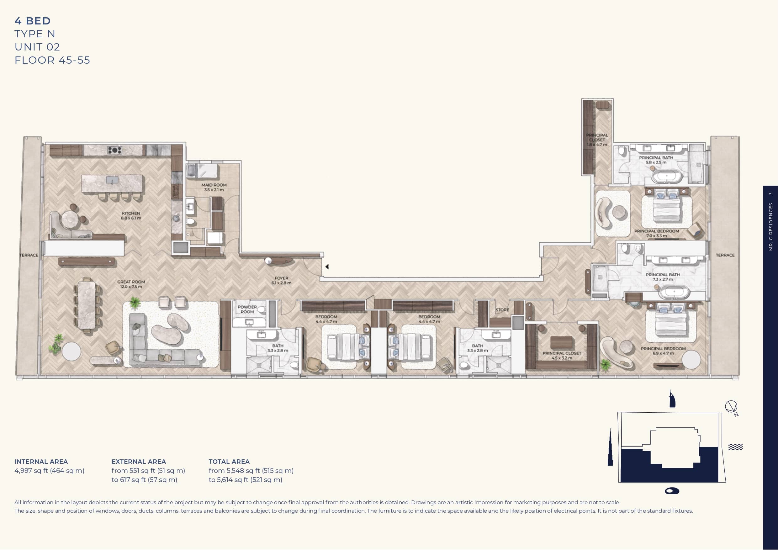 4 Bed floor plan