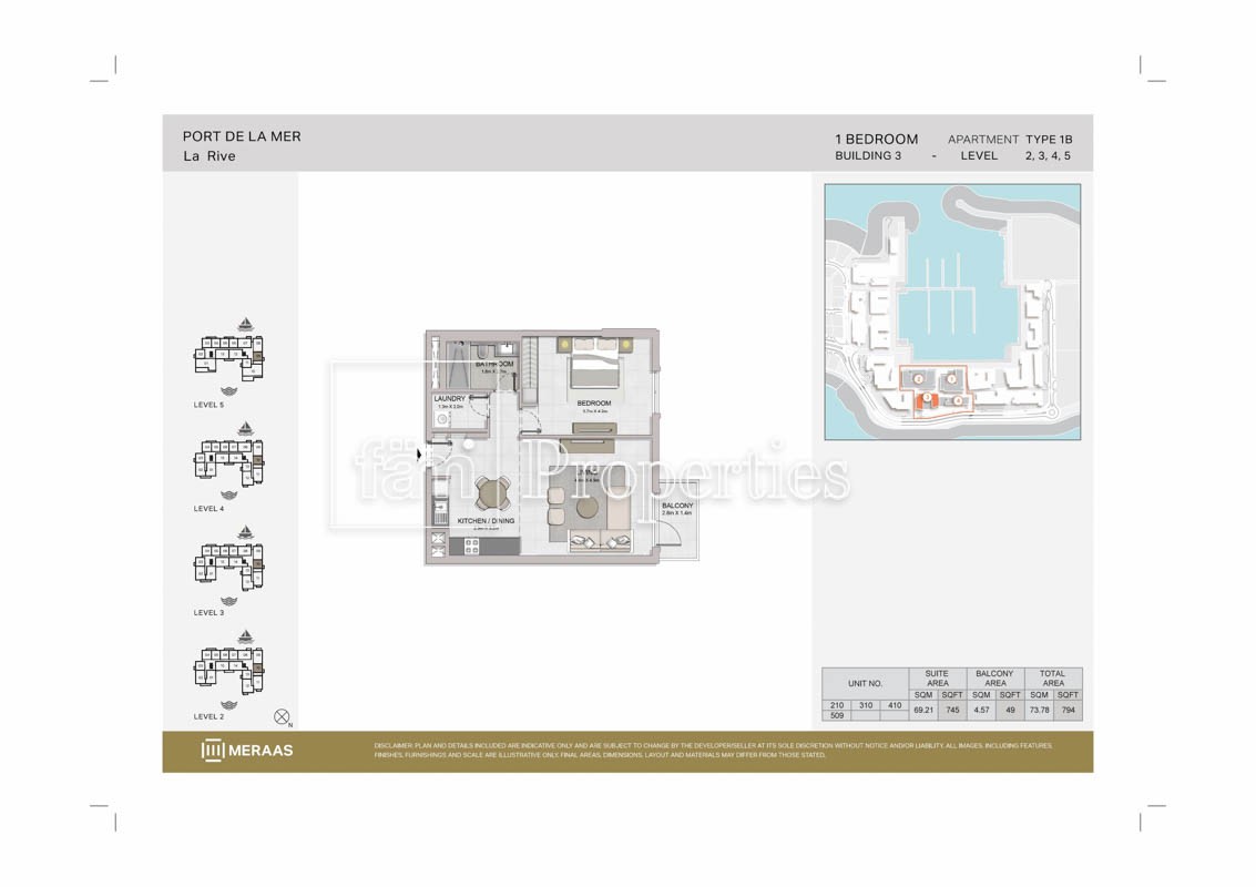 1 Bedroom floor plan