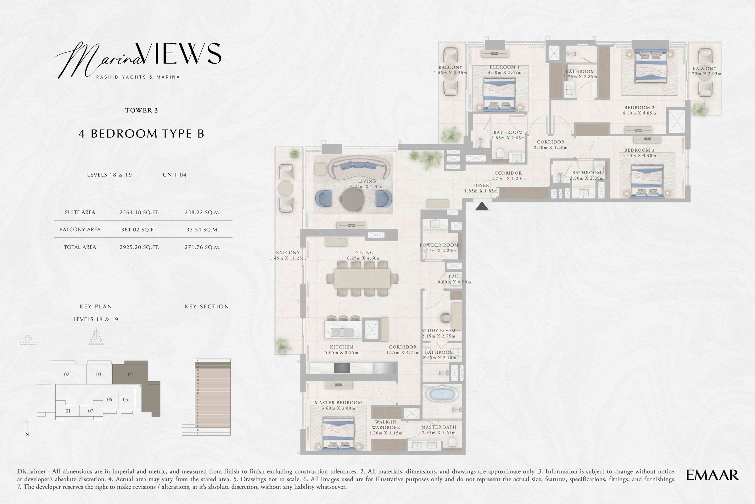 Tower 3 - 4BR - Type B - Level 2-9, 10-17 floor plan