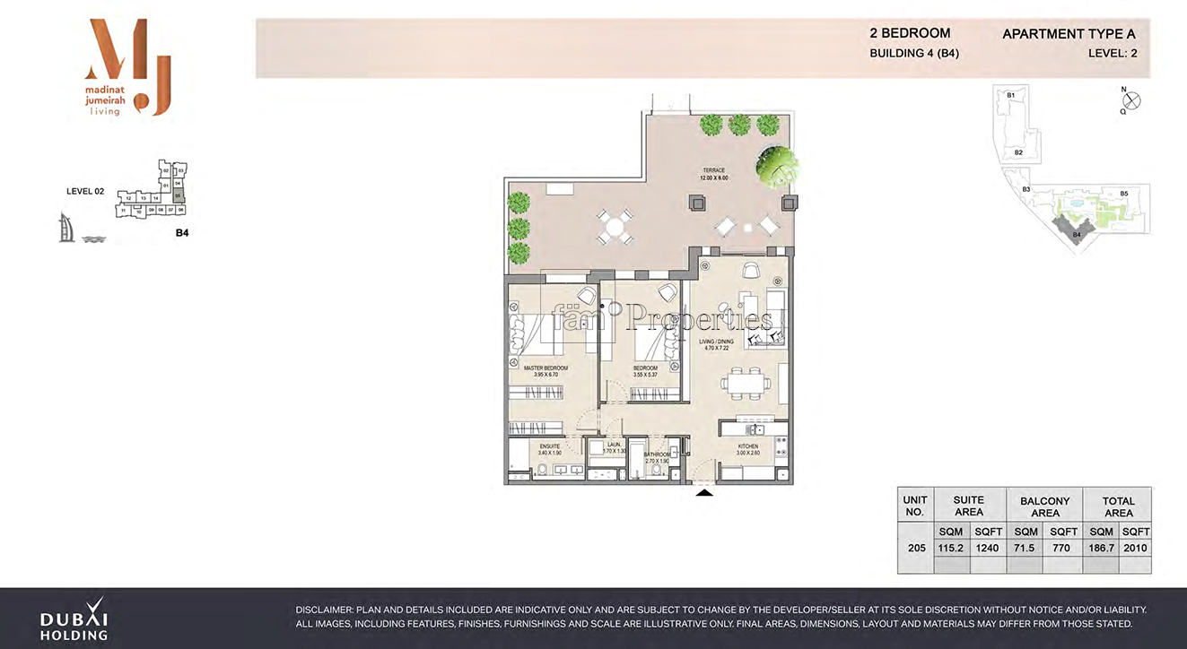 2 Bedroom floor plan