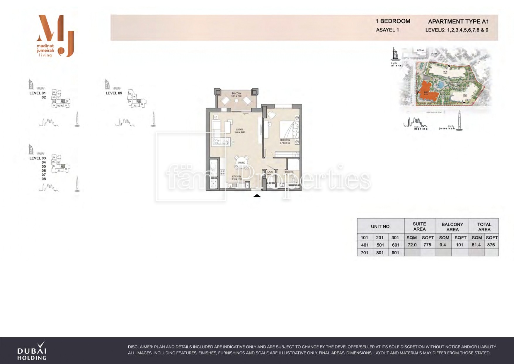 1 Bedroom floor plan
